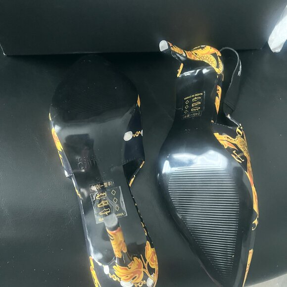 VERSACE Jeans Couture Authentic Baroque Motif Slingback Shoes - Picture 4 of 6